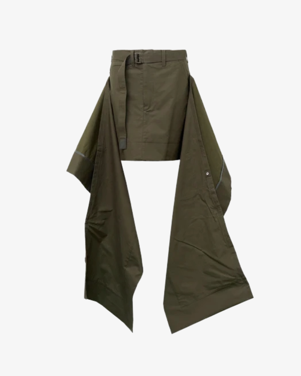 SACAI - Women's Cotton Gabardine Skirt - (Brown601)