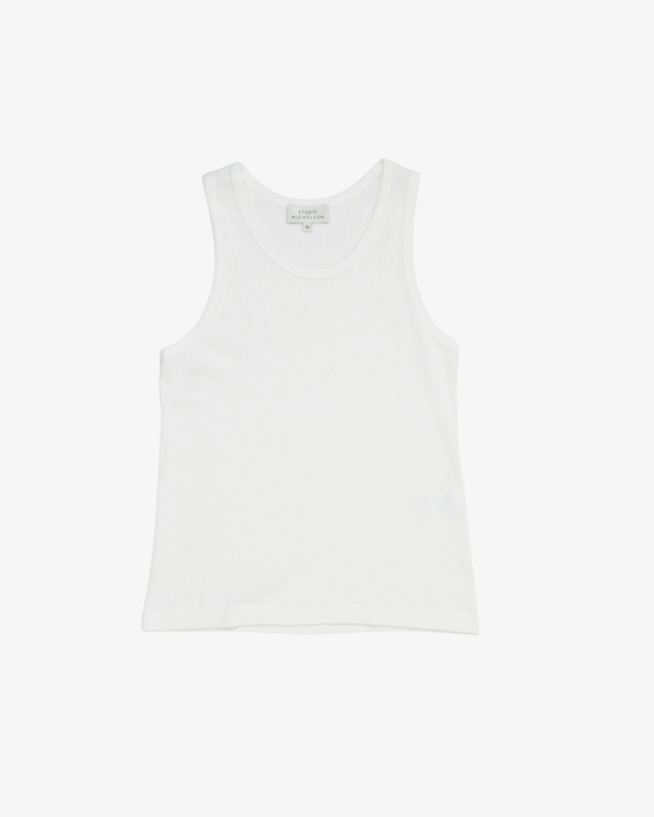 STUDIO NICHOLSON_STUDIO NICHOLSON - Men's Vest - (White)_TANK TOPS