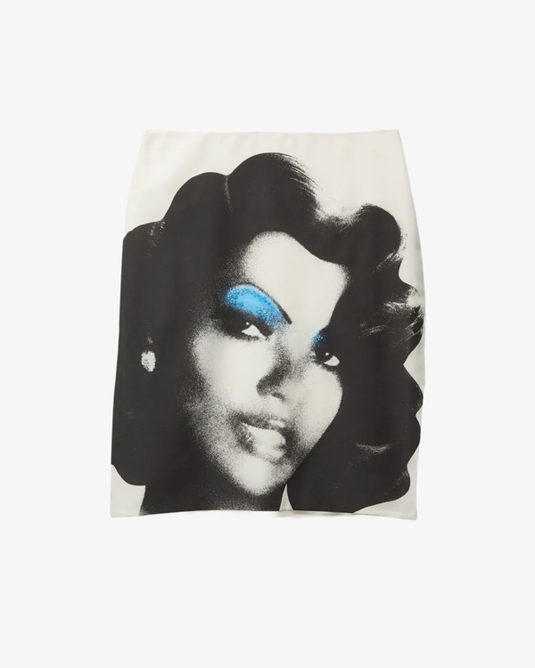 VERSACE_VERSACE - Women's Printed Silk-Poplin Pencil Skirt - (White)_SKIRTS