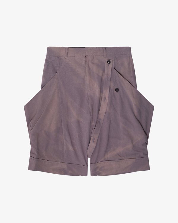 Jiyongkim - Men's Sun-Bleached Layered Strap Half Trousers - (Grey)