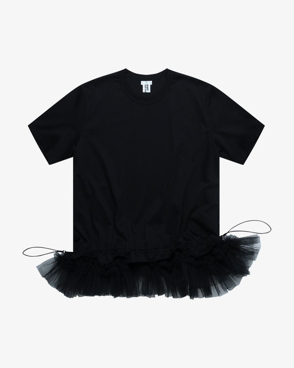 Noir Kei Ninomiya - Women's Ponte X Nylon Tulle Hem Tee - (Black)