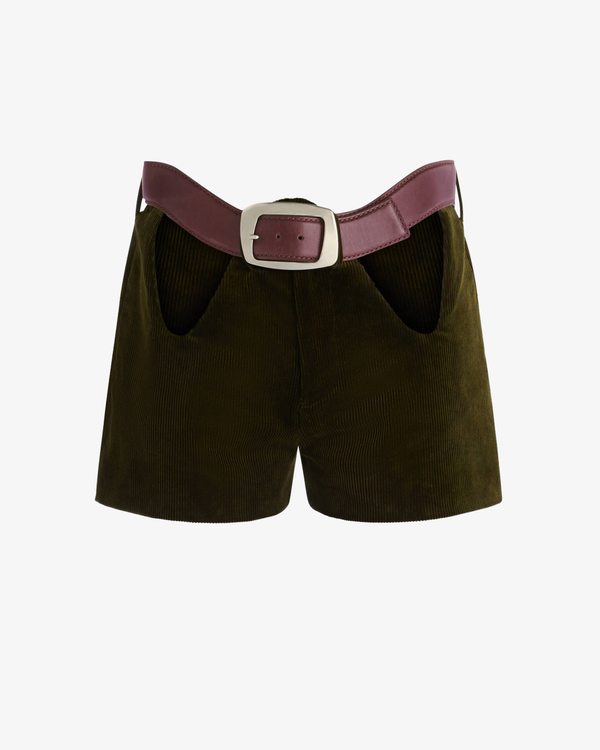 Jean Paul Gaultier - Women's Corduroy Curved Shorts - (Olive)