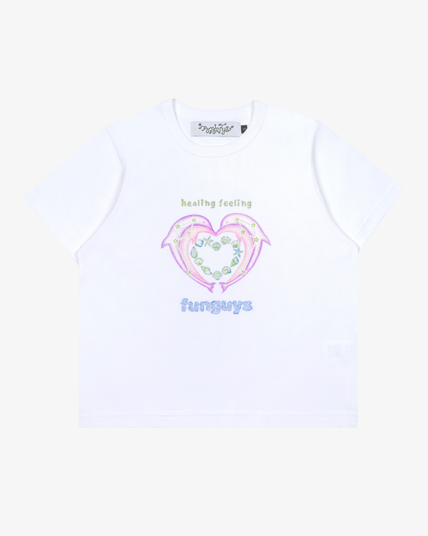 FUNGUYS - Men's Dolphin Baby Tee  - (White)