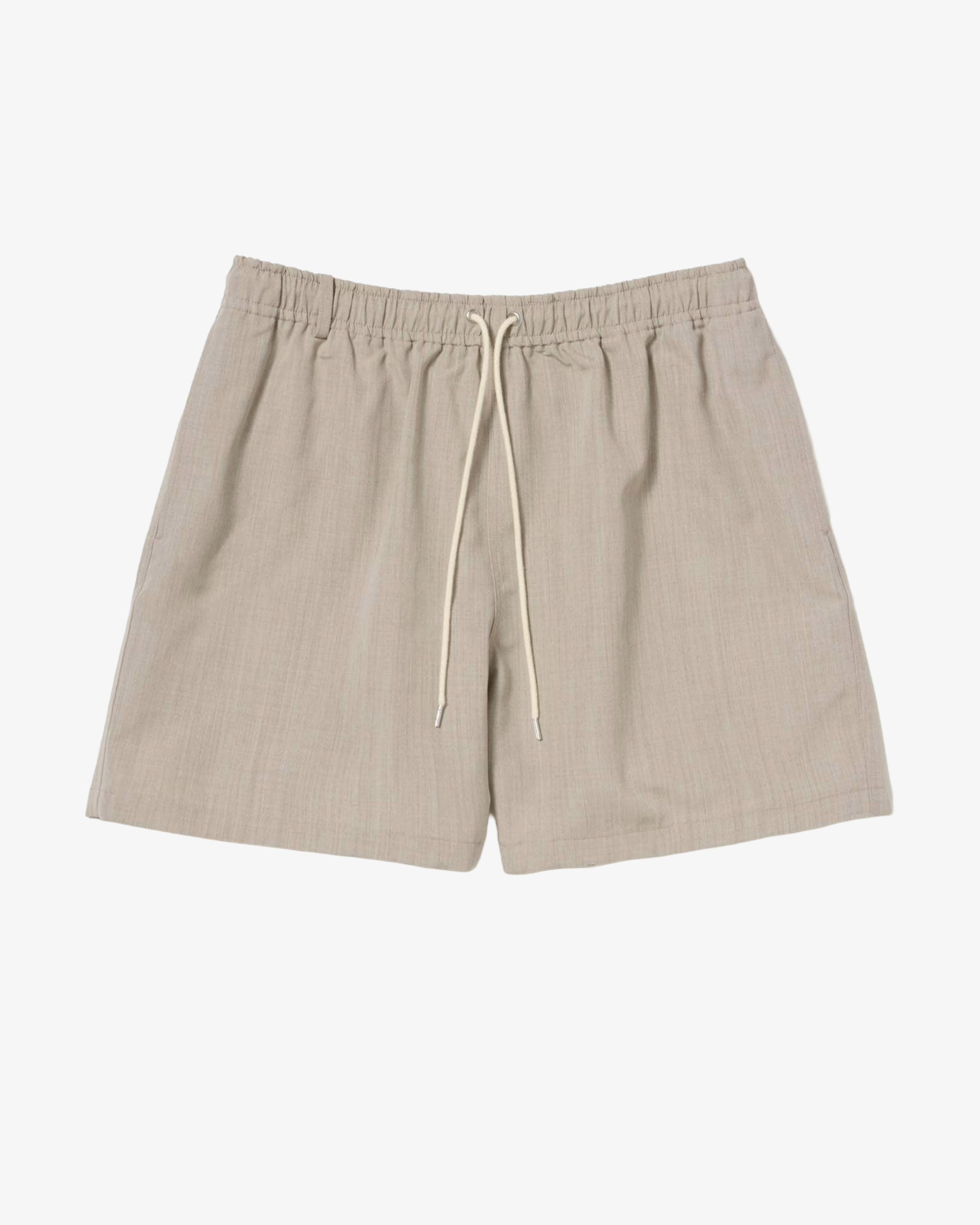 AURALEE: Men's Wool Max Canvas Shorts (Top Gray Beige) | DSMS E-SHOP