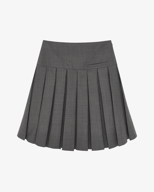 SHUSHU/TONG - Women's A-Line Pleated Skirt - (Grey Gr100)