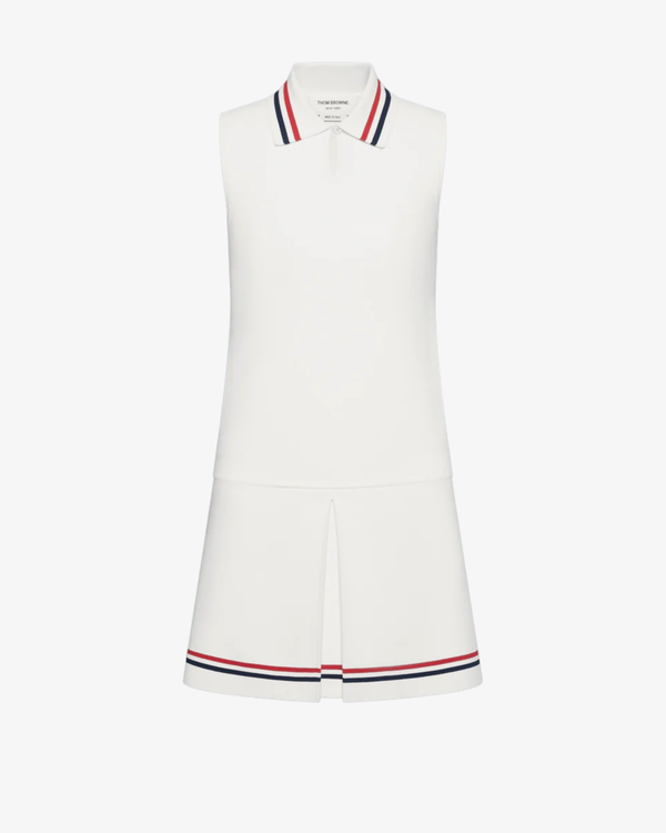 Thom Browne - Women's Full Needle Mini Tennis Polo Collar Dress - (White)