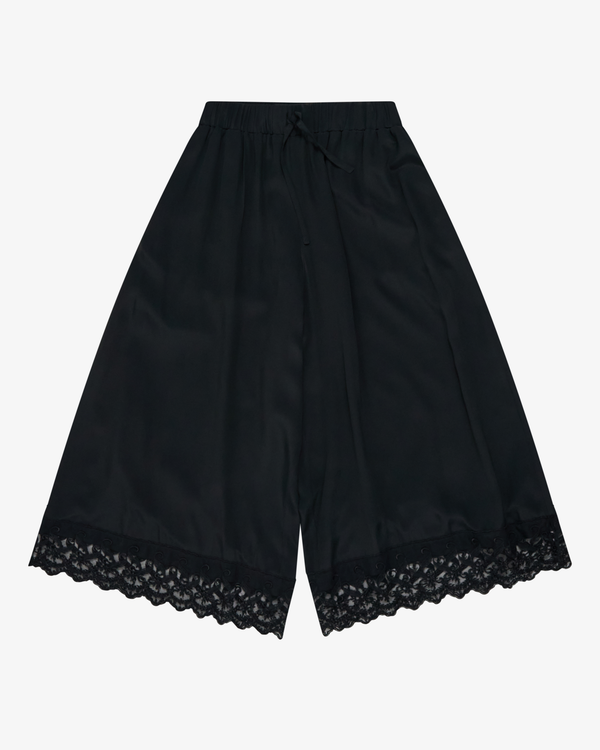 Simone Rocha_SIMONE ROCHA - Women's Cropped Lace Trim Negligee Trousers - (Black)_PANTS