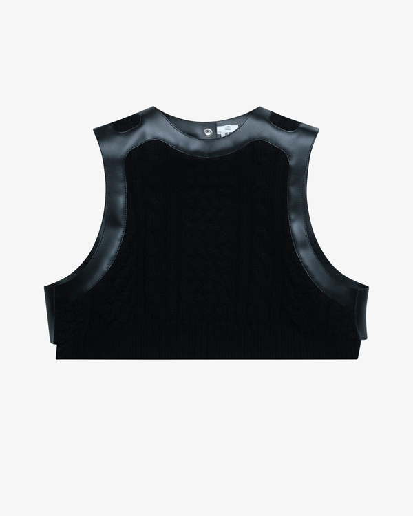 Noir Kei Ninomiya - Women's Wool & Leather Vest - (Black)