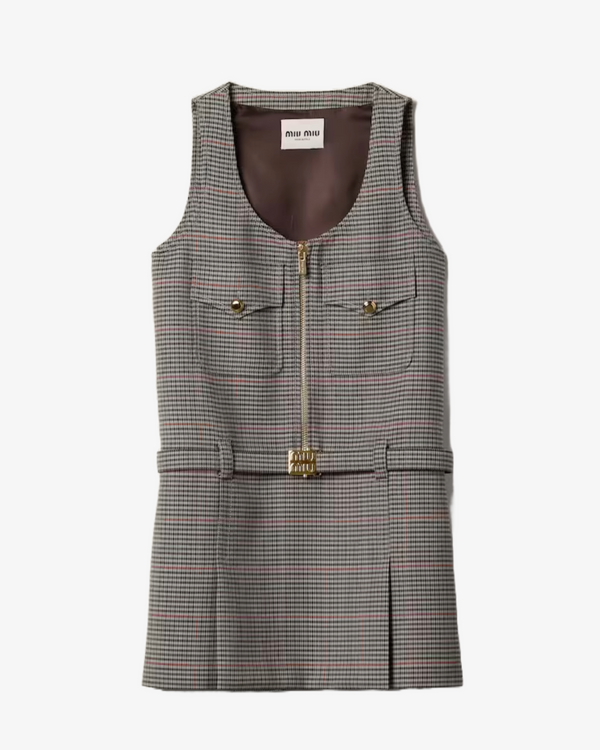 Miu Miu - Women's Check Abiti - (Grey)