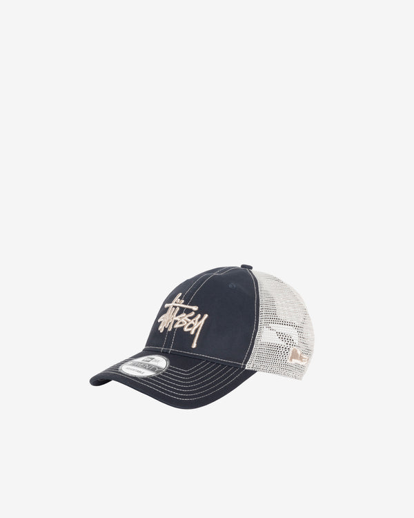 Stussy_Stüssy - Men's Basic Trucker 9Twenty Cap - (Navy)_HATS