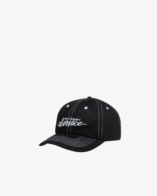Stussy_Stüssy - Mid Stüssy Service Strapback - (True Black)_HATS