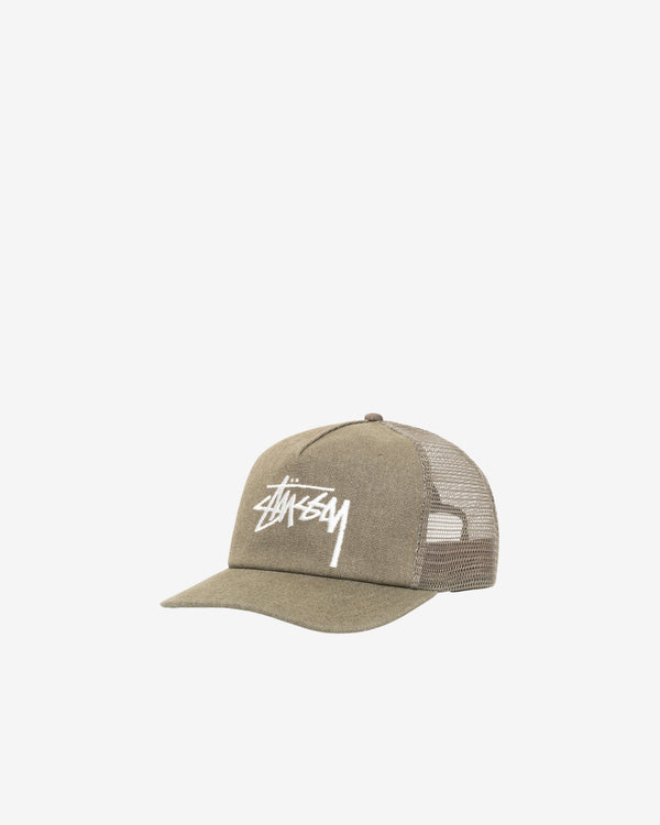 Stussy_Stüssy - Men's Md Big Stock Mesh Cap - (Army Green)_HATS