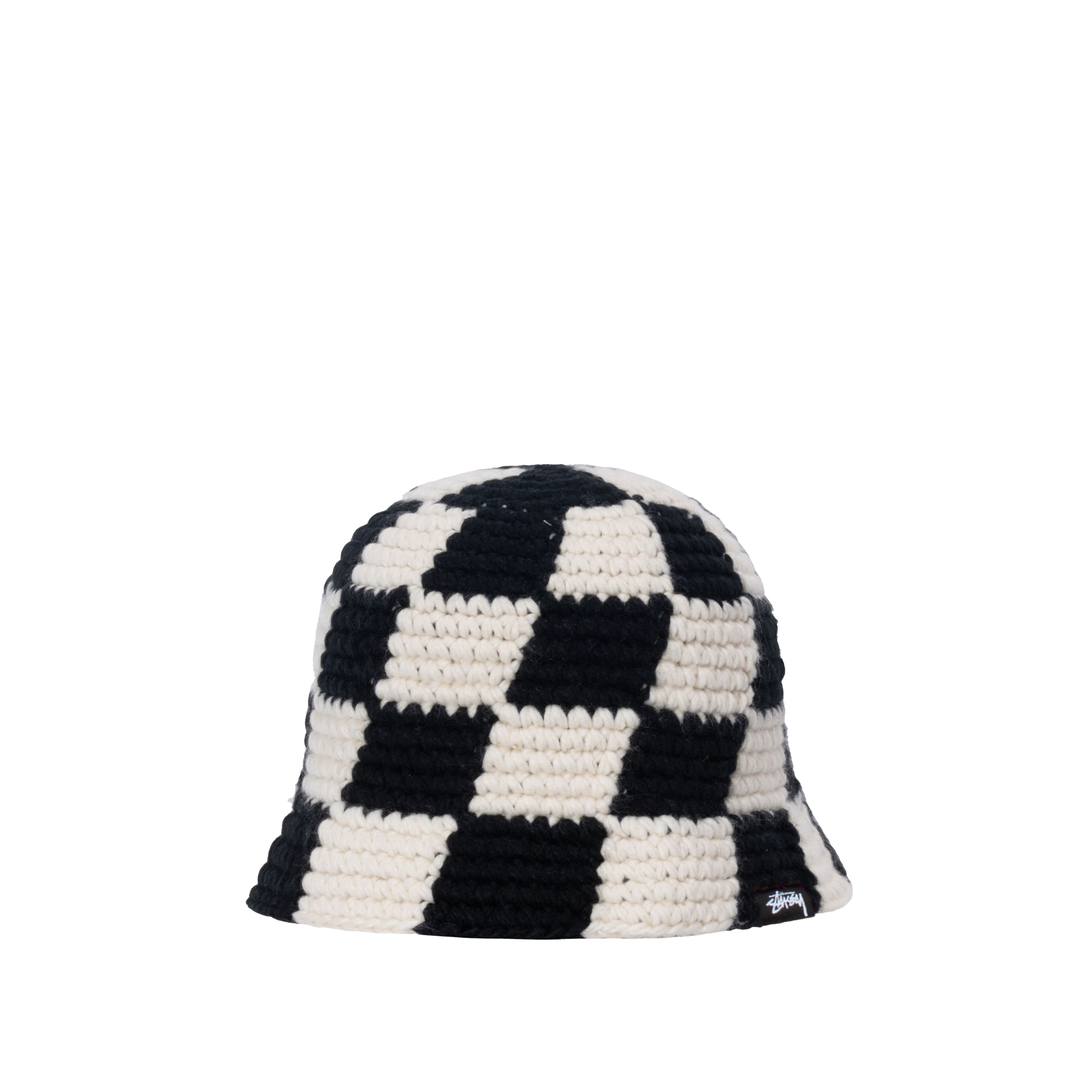 STÜSSY   Checker Knit Bucket Hat   Black   Dover Street Market E