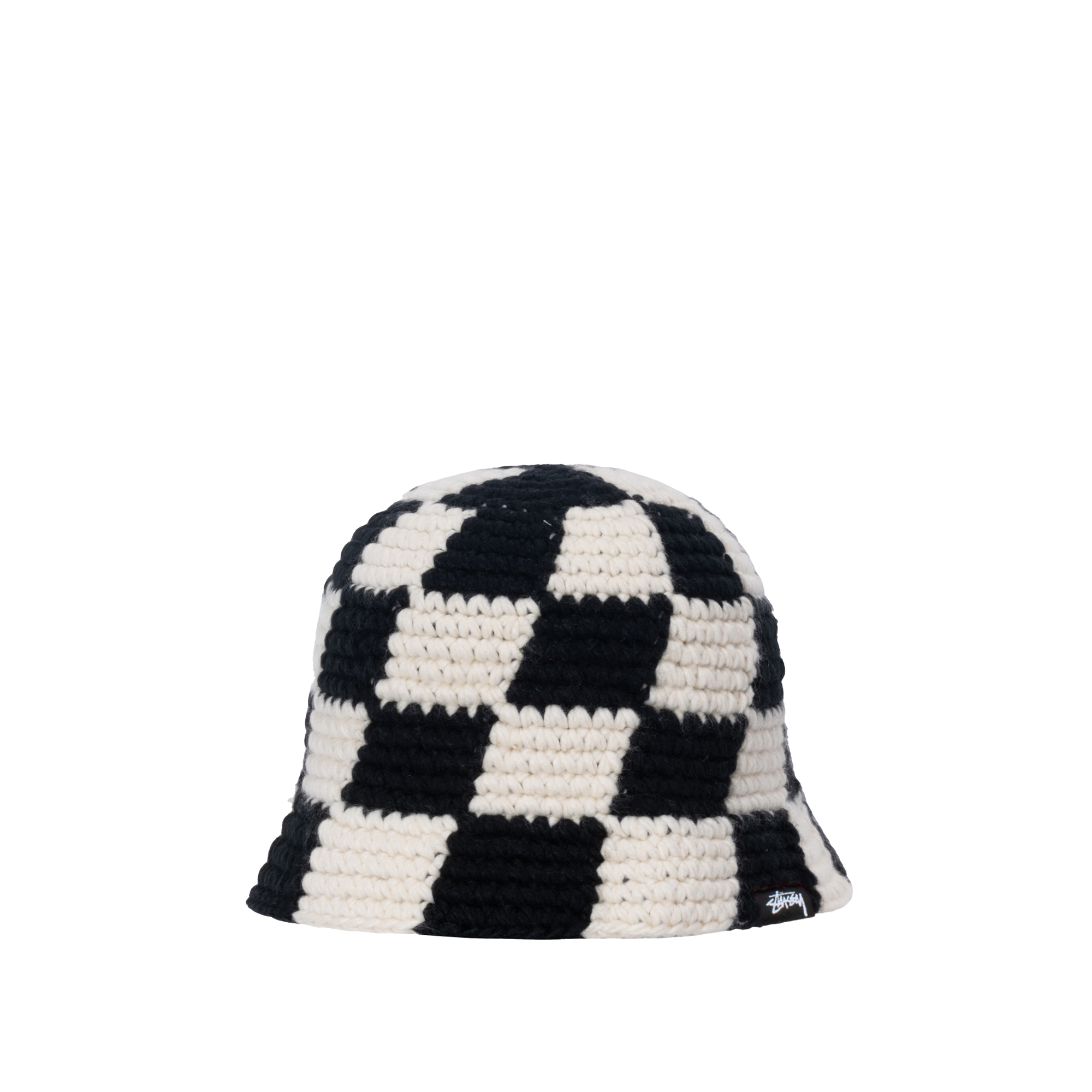 STÜSSY - Checker Knit Bucket Hat - (Black) | Dover Street Market E