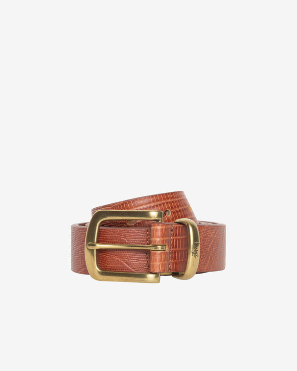 Stüssy - Lizard Texture Underlay Belt - (Cognac)