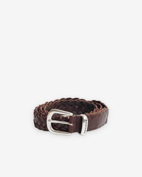 Stüssy - Men's Leather Braided Belt - (Brown)