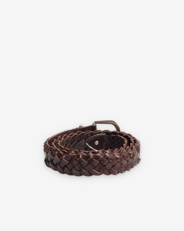 Stüssy - Men's Leather Braided Belt - (Brown)