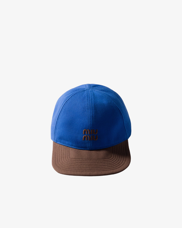 MIU MIU - Women's Drill Washed Bicolore Cap - (Blue)
