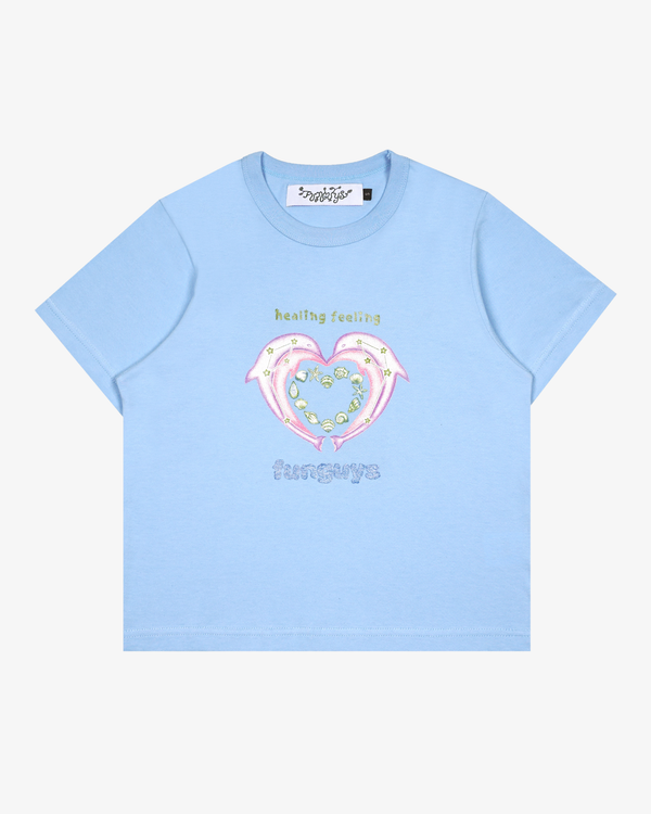 FUNGUYS - Men's Dolphin Baby Tee  - (Blue)