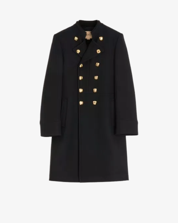 VALENTINO - Men's Double-Breasted Coat - (Black)