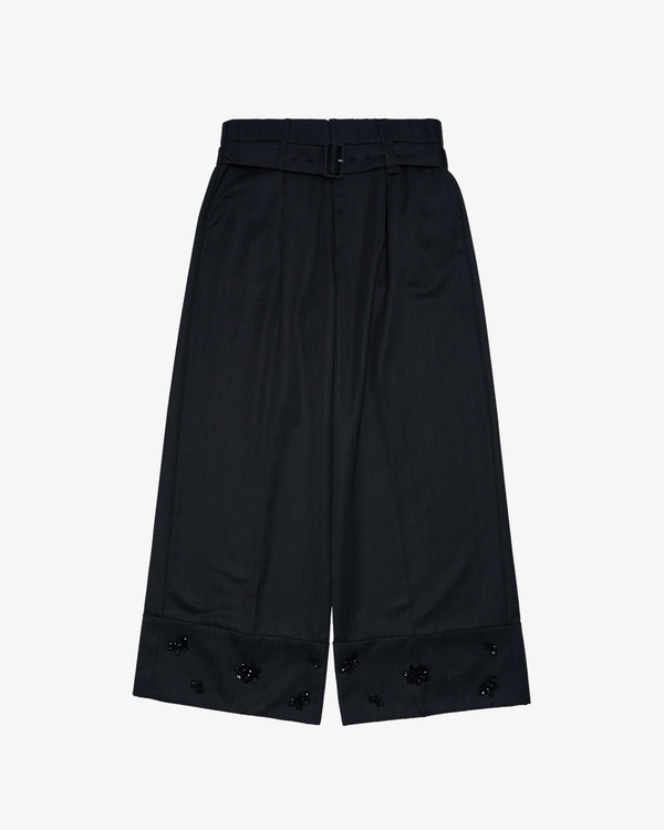 SIMONE ROCHA  - Men's Cropped Wide Leg Multi Belt Loop Trousers - (Charcoal)