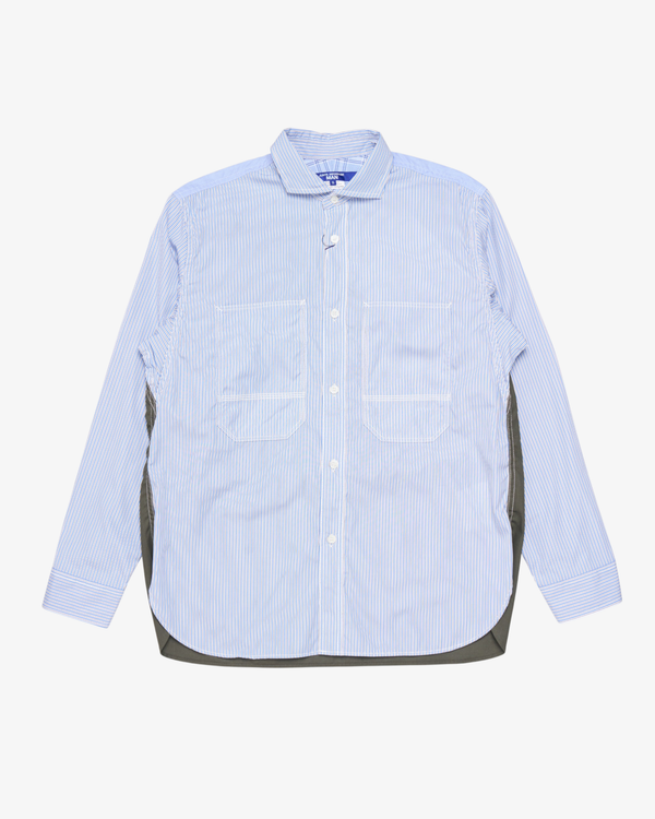 Junya Watanabe Man  - Men's Stripe X Ripstop Long Sleeve Shirt - (Stripes)
