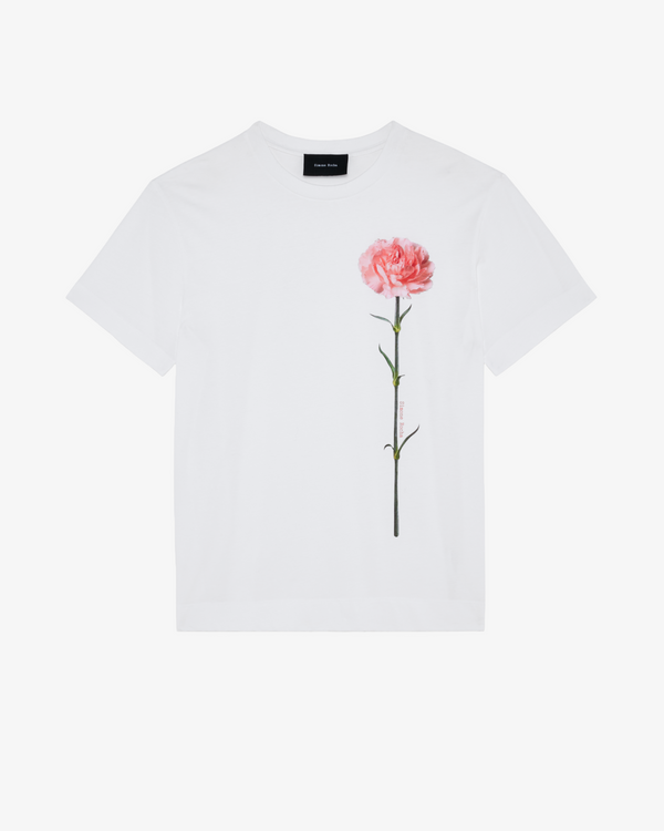 SIMONE ROCHA - Men's Carnation Print Short Sleeve T-Shirt - (White)