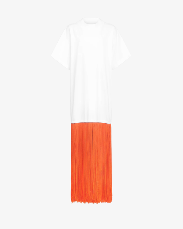 Azzedine Alaia_ALAÏA - Women's Fringed T-Shirt - (White)_DRESSES