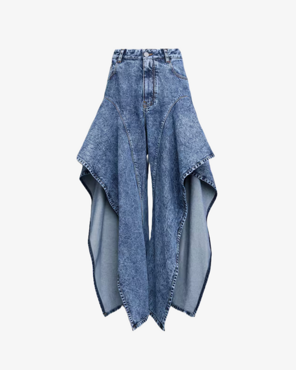 ALAÏA - Women's Ruffle Pants - (Denim524)