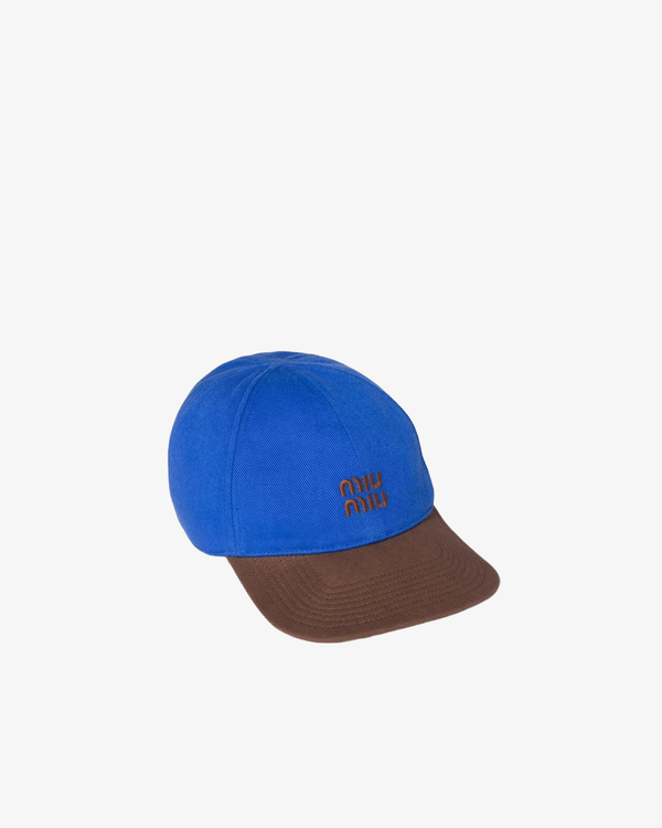 Miu Miu_MIU MIU - Women's Drill Washed Bicolore Cap - (Blue)_HATS