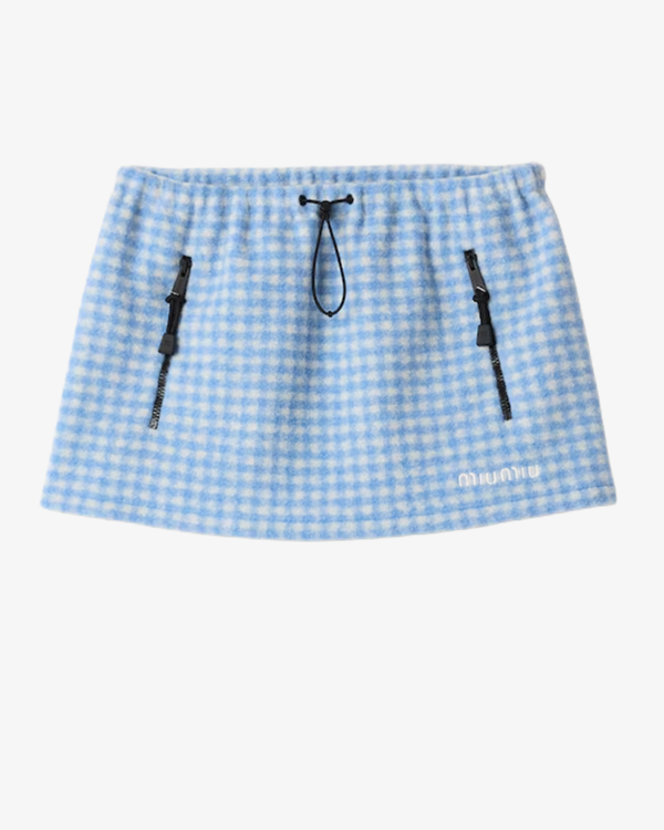 MIU MIU - Women's Pile Vichy Skirts - (Light Blue)