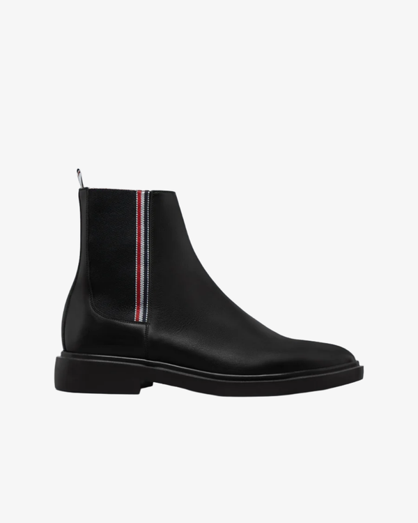 Thom Browne - Men's Vitello Calf Rwb Rubber Sole Chelsea Boot - (Black)