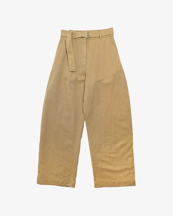 STUDIO NICHOLSON - Women's Belted Round Leg Pant - (Beige)