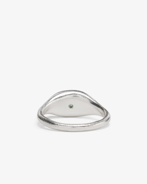 Seb Brown_Seb Brown - Simple Oval Ring Green - (Sterling Silver)_RINGS