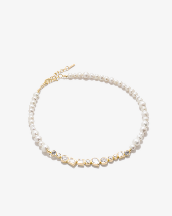Completedworks_Completed Works - Pearl And Cz Necklace - (Gold)_NECKLACES