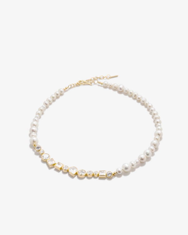 Completedworks_Completed Works - Pearl And Cz Necklace - (Gold)_NECKLACES