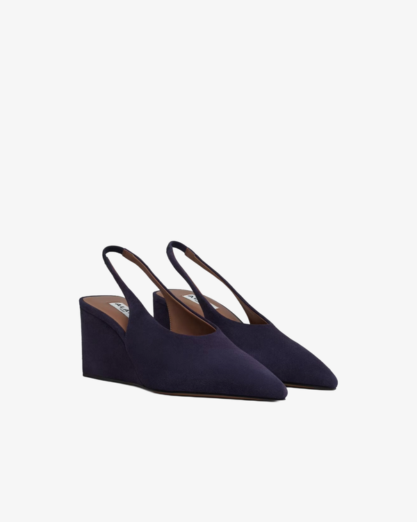 Azzedine Alaia_ALAÏA - Women's Cube Wedge Slingbacks - (Black999)_FLAT SHOES