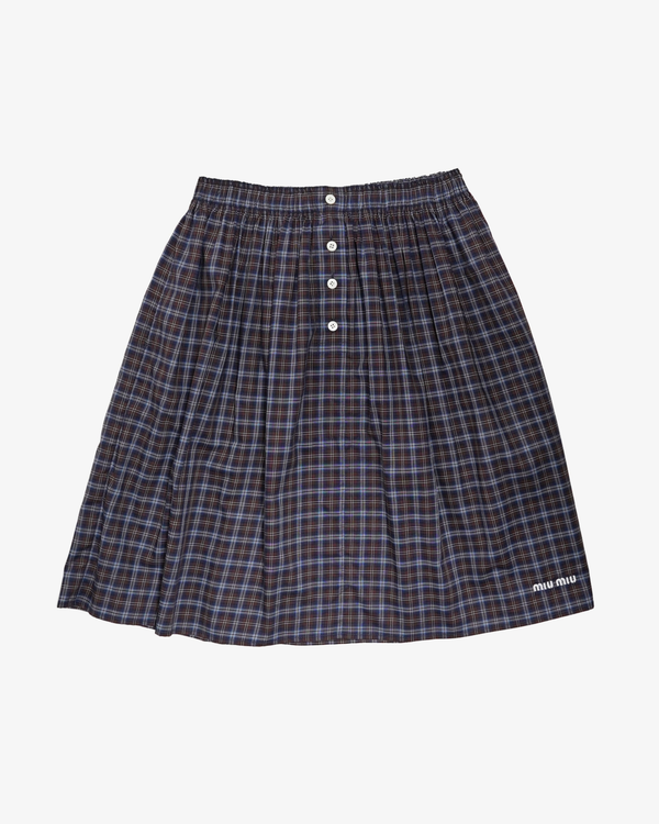 MIU MIU - Women's Tartan Skirts - (Blue)