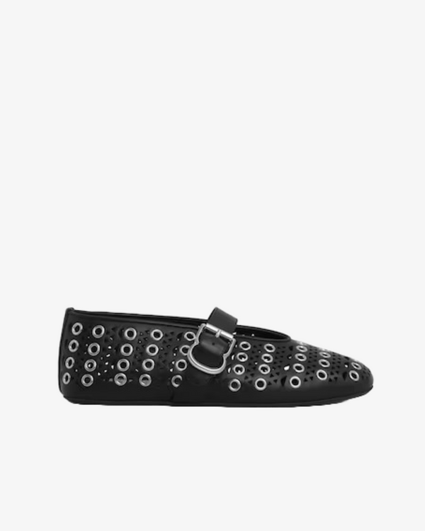 ALAÏA - Women's Perforated Ballet Flats - (Black)