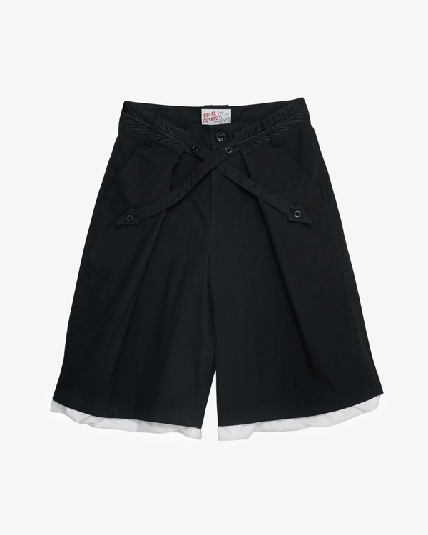 OSCAR OUYANG - Men's Black Cross Arrow Pantaloon Shorts - (Black)