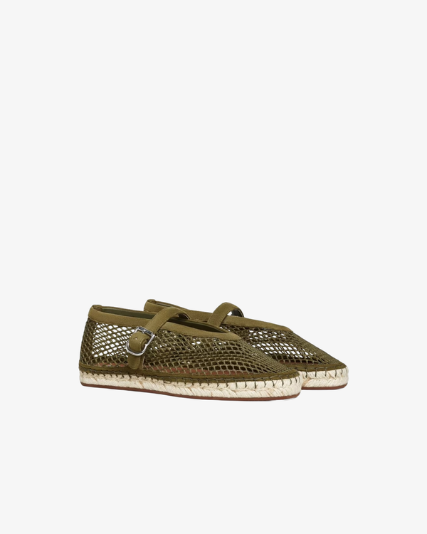ALAÏA - Women's Fishnet Espadrille - (Khaki)
