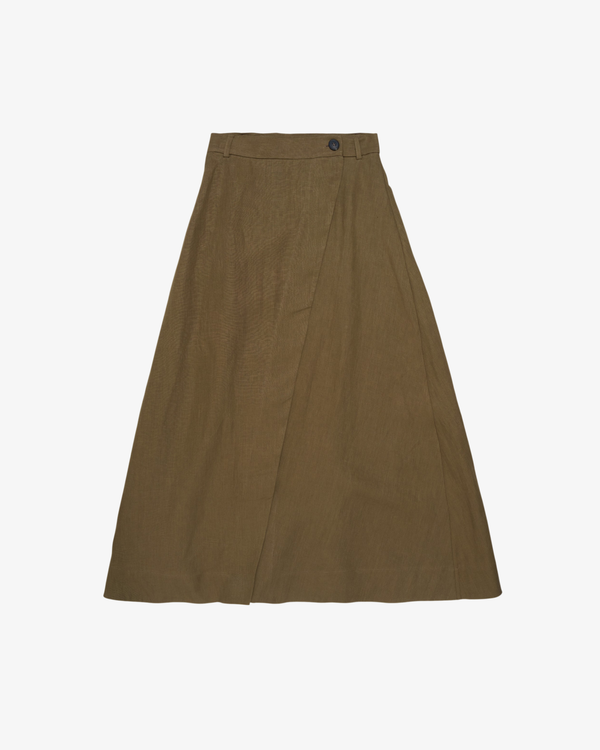 LE KASHA - Women's Crossover Skirt - (Brown)