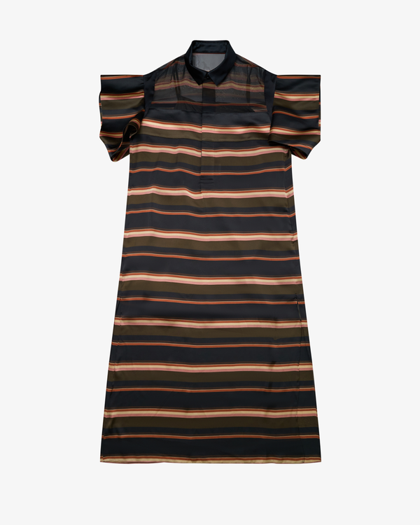 SACAI - Women's Horizontal Stripe Dress - (Khaki)