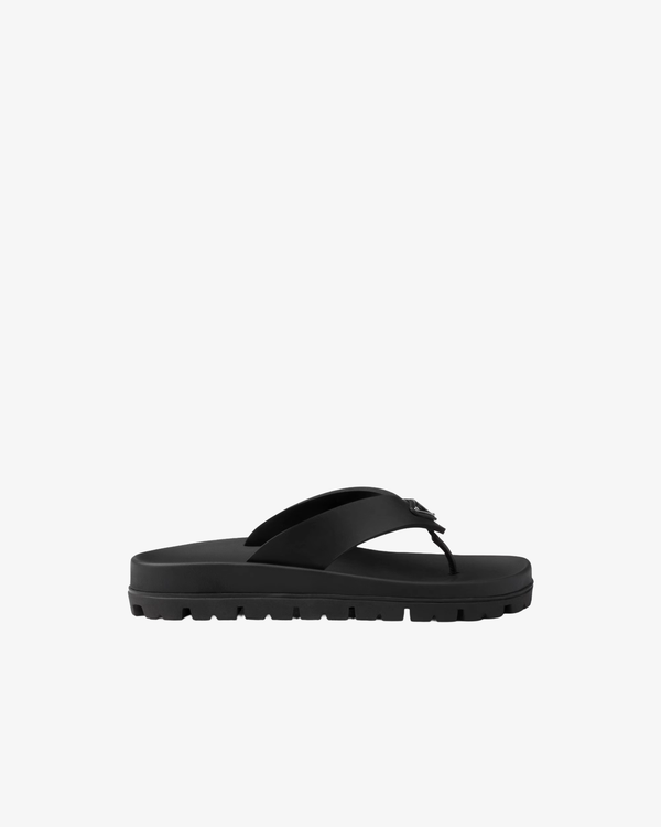 Prada - Women's Rubber Thong Sandals - (Black)