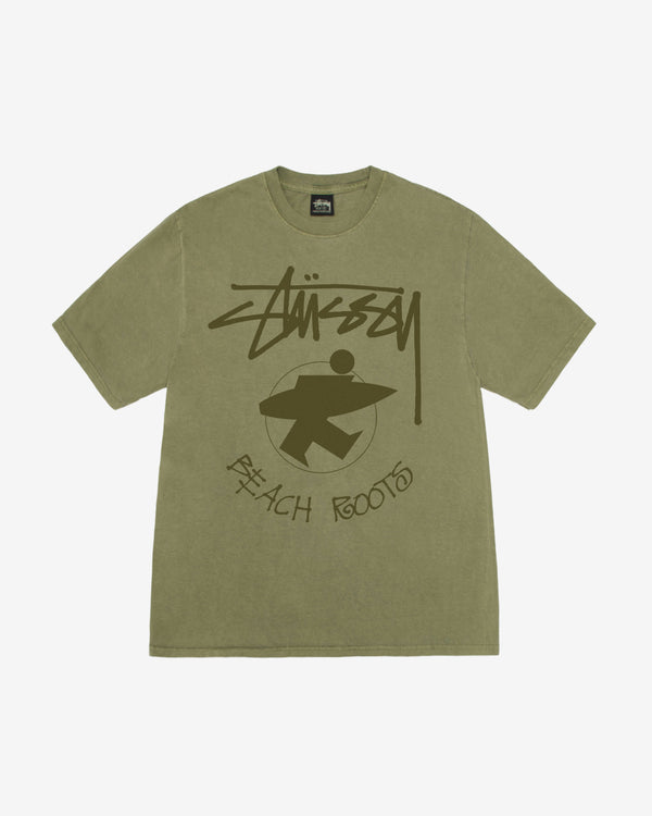 Stüssy - Men's Beach Roots Pig. Dyed Tee - (Olive)