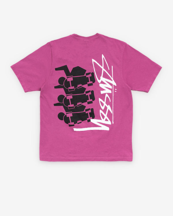 Stüssy  - Men's Skate Stack Pig. Dyed Tee - (Berry)