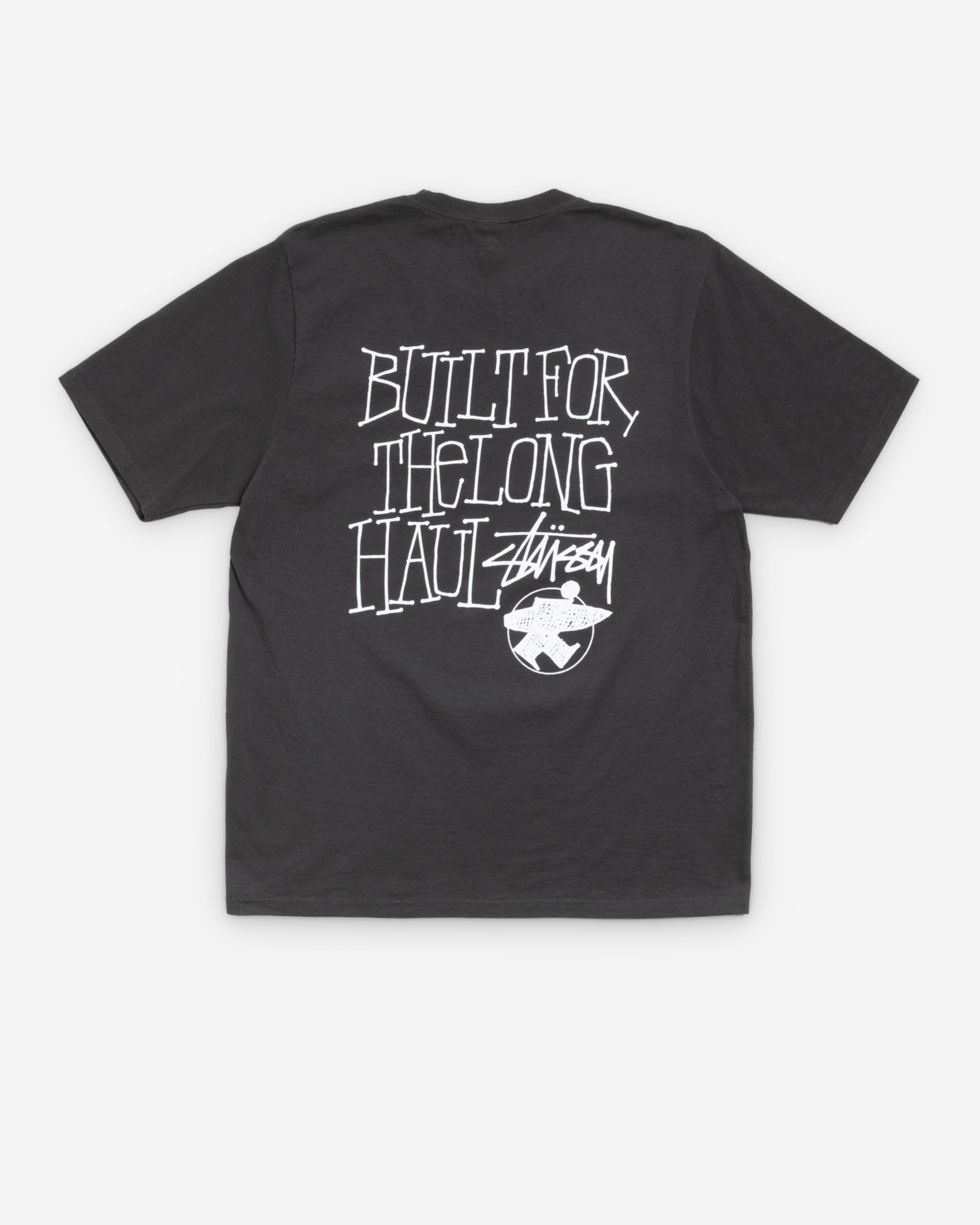 Stüssy : Men's Long Haul Pig. Dyed Tee (Black) | DSMS E-SHOP