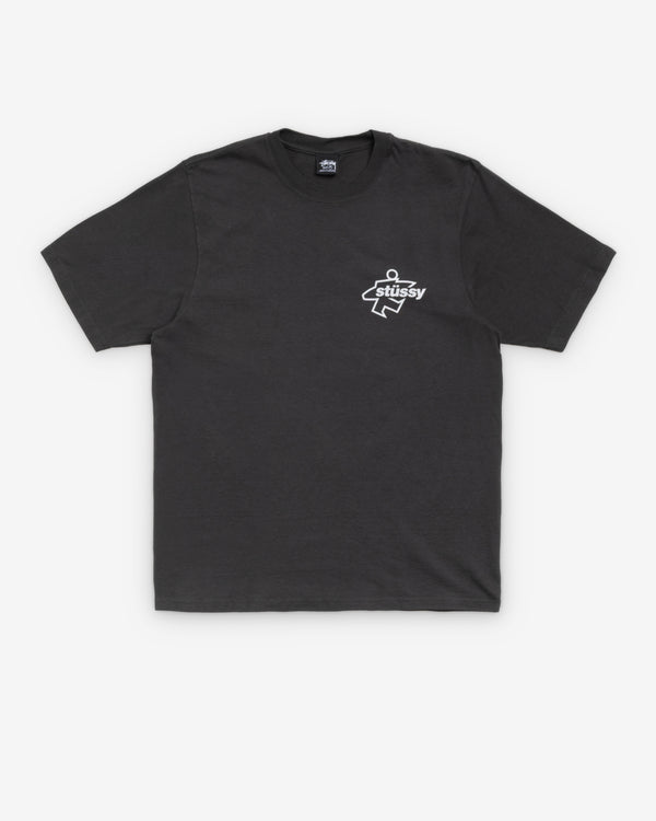 Stüssy - Men's Surf Size Pikgment Dyed Tee - (Faded Black)