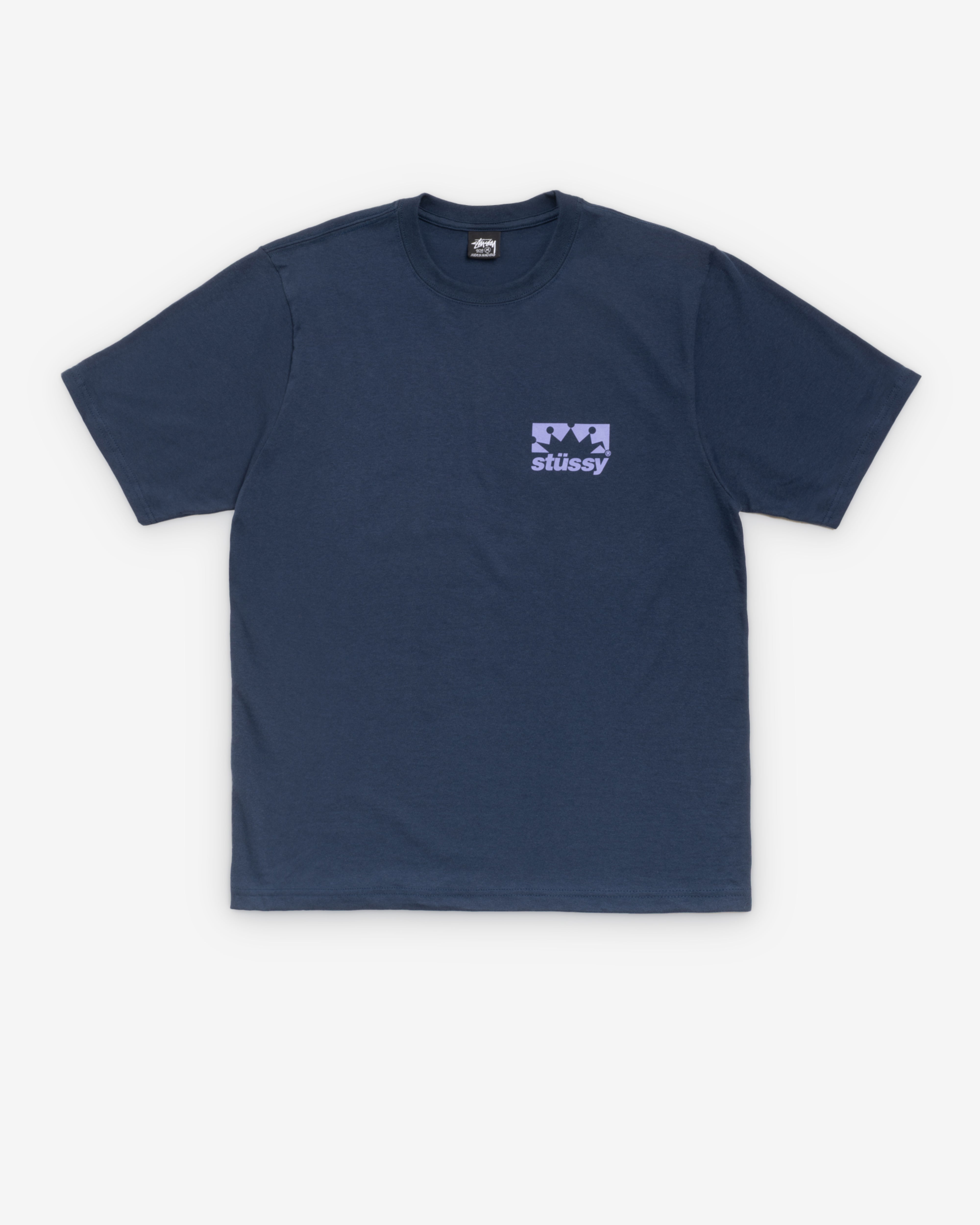 STUSSY KIDS CROWN Tee サイズL Stüssy : Men's Box Crown Tee (Navy) | DSMS E-SHOP