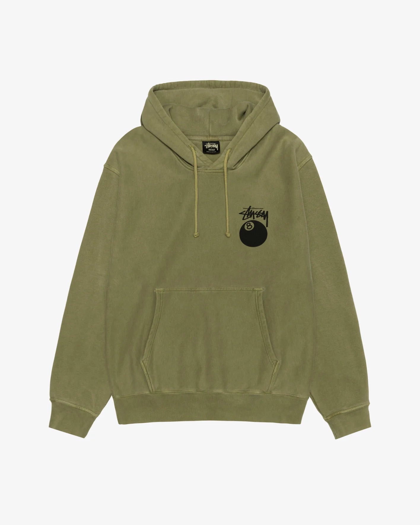 Stussy: Men's 8 Ball Pig. Dyed Hood (Olive) | DSMS E-SHOP